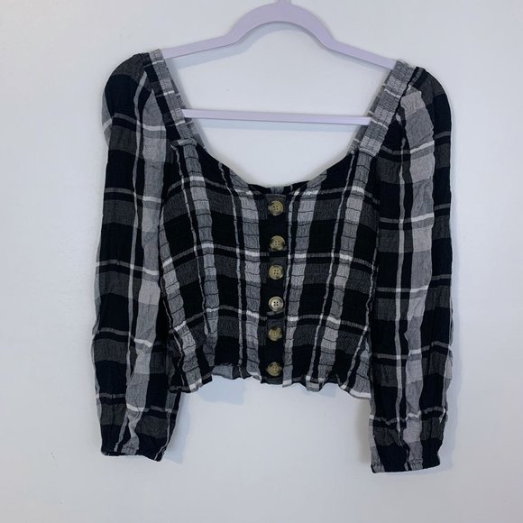[SOLD] American Eagle Plaid Crop Top - Picture 2 of 7